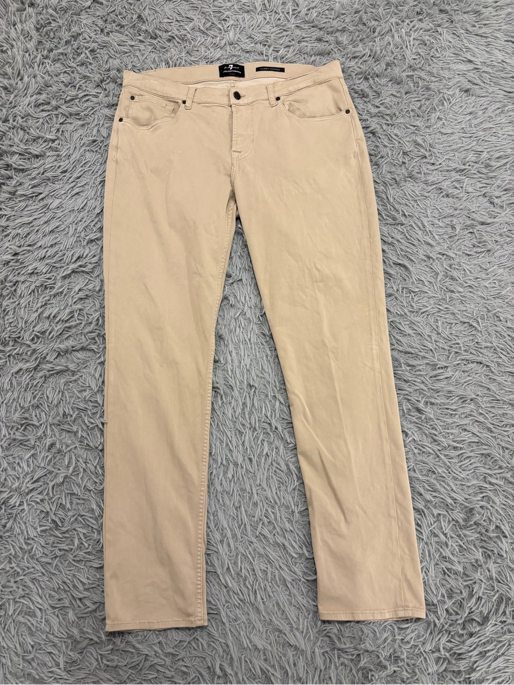 7 For All Mankind Luxe Performance Plus Size 38 Chino Khaki Pants Slimmy Tapered